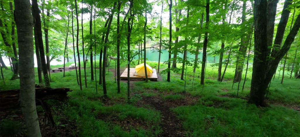 camping site in the Ontario Frontenac Provincial Park
